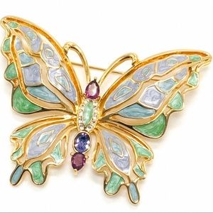 Bob Mackie Vintage Style Enamel Butterfly Brooch